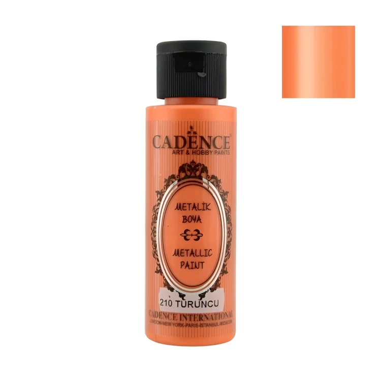 Акриловая краска с эффектом "металлик" Cadence Metallic Paint, 70 ml. Orange-210