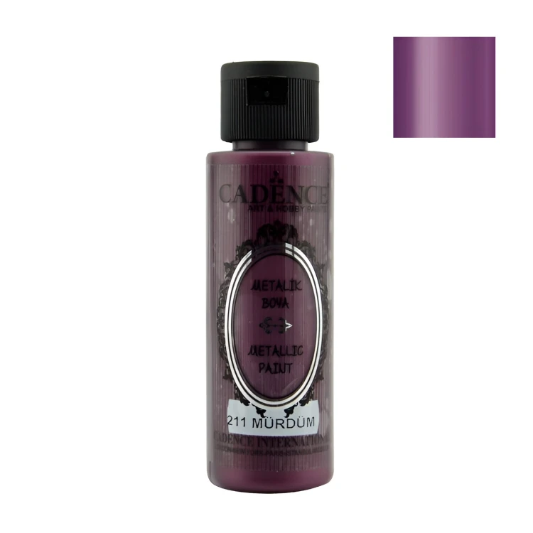 Акриловая краска с эффектом "металлик" Cadence Metallic Paint, 70 ml. Plum-211