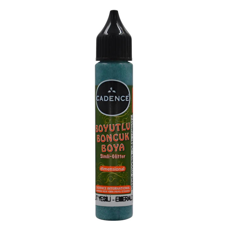 Краска контурная Cadence Glitter Dimensional Paint, 25 ml. Emerald Green-470