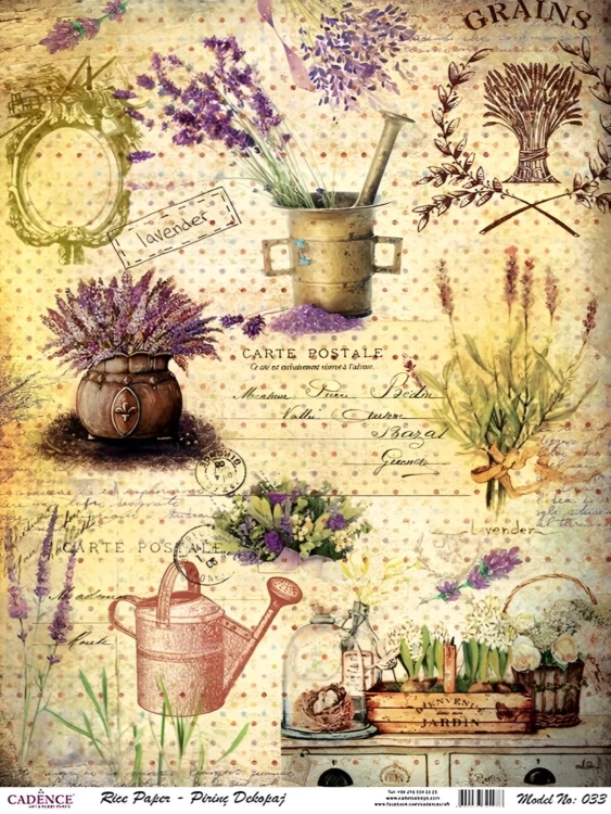 Декупажная карта на рисовой бумаге Cadence Rice Paper А-3, №033