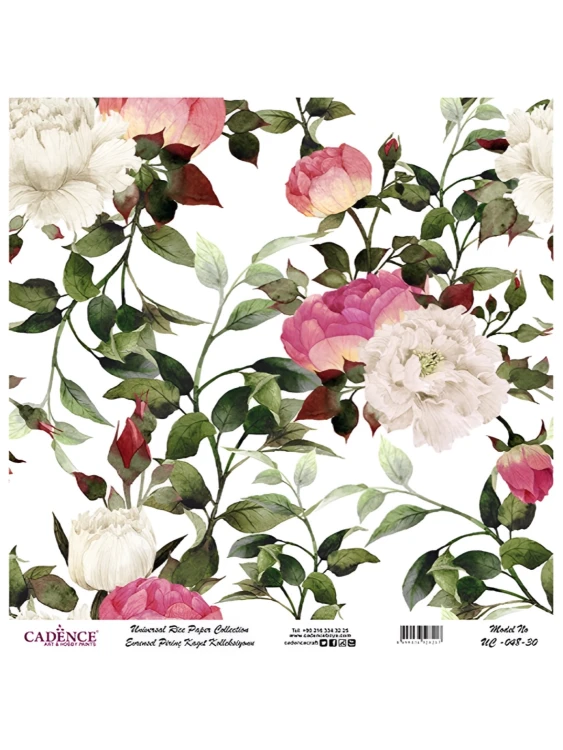 Декупажная карта на рисовой бумаге Cadence Rice Paper UC-048-30 30X30