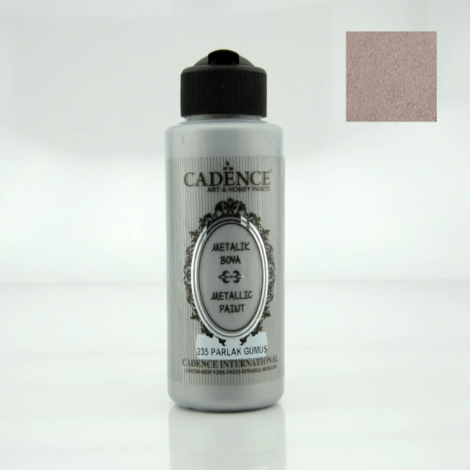 Акриловая краска с эффектом "металлик" Metallic Paint, 120 ml. ЦВЕТ: БЛЕСТЯЩЕЕ СЕРЕБРО-235