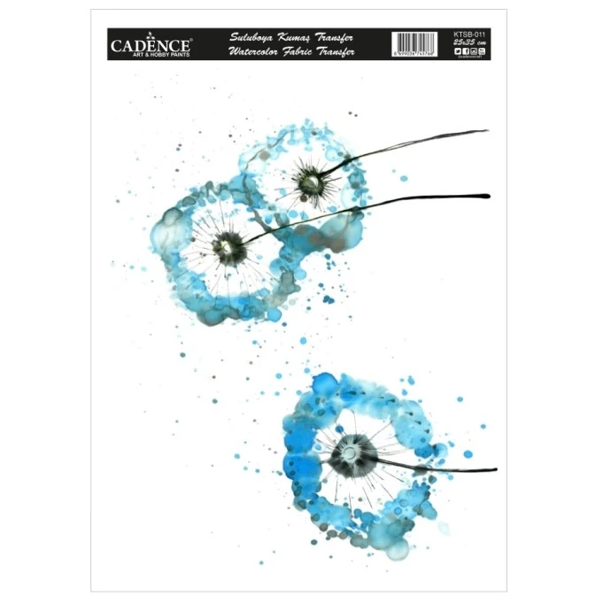 Трансфер по ткани Cadence Watercolor Fabric Transfer 25 х 35см. KTSB-011