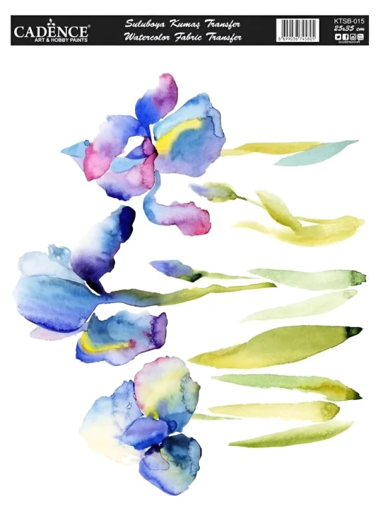 Трансфер по ткани Cadence Watercolor Fabric Transfer 25 х 35см. KTSB-015