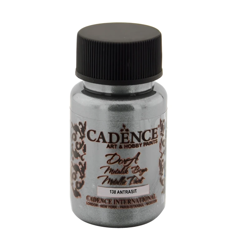 Акриловая краска Cadence Dora Metallic Paint, 50 ml. Anthracite-138
