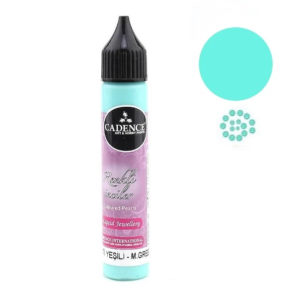 Контур универсальный с эффектом жемчуга Cadence Colored Pearls, 25 ml. Mint Green-555