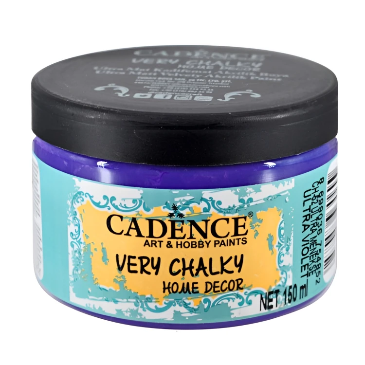 Акриловая краска ультра матовая с бархатным эффектом Cadence Very Chalky Home Decor Acrylic Paint 150 ml. Ultra Violet CH-52