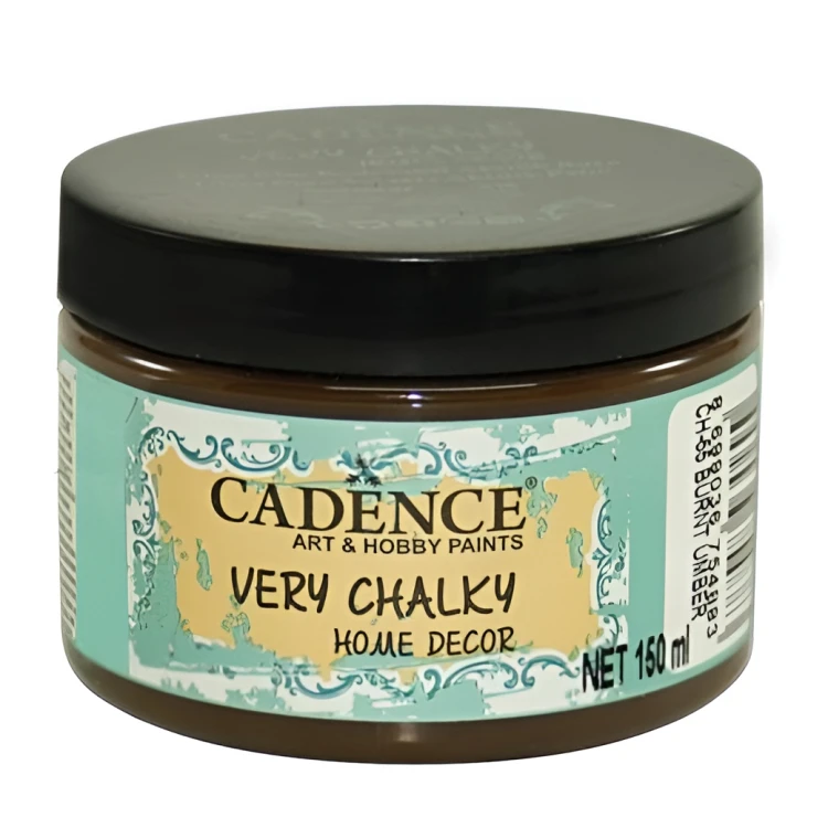 Акриловая краска ультра матовая Cadence Very Chalky Home Decor Acrylic Paint 150 ml. Burnt Umber CH-55